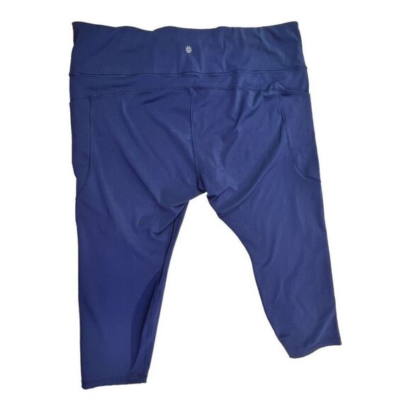 Athleta Womens Elastic Wide Waistband Capri Active Leggings Blue Plus Size 3X - Picture 2 of 8